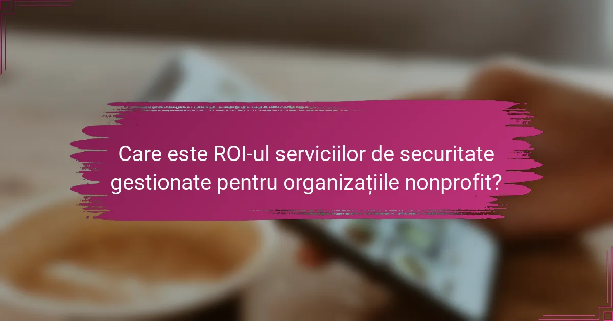 Care este ROI-ul serviciilor de securitate gestionate pentru organizațiile nonprofit?