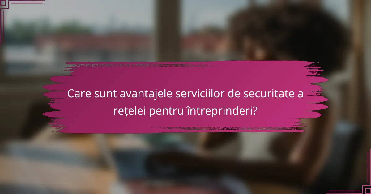 Care sunt avantajele serviciilor de securitate a rețelei pentru întreprinderi?