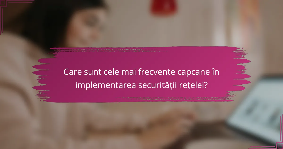 Care sunt cele mai frecvente capcane în implementarea securității rețelei?