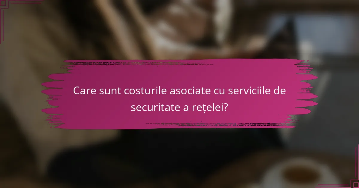 Care sunt costurile asociate cu serviciile de securitate a rețelei?
