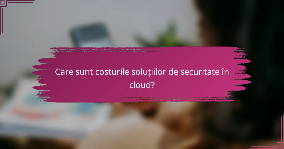 Care sunt costurile soluțiilor de securitate în cloud?