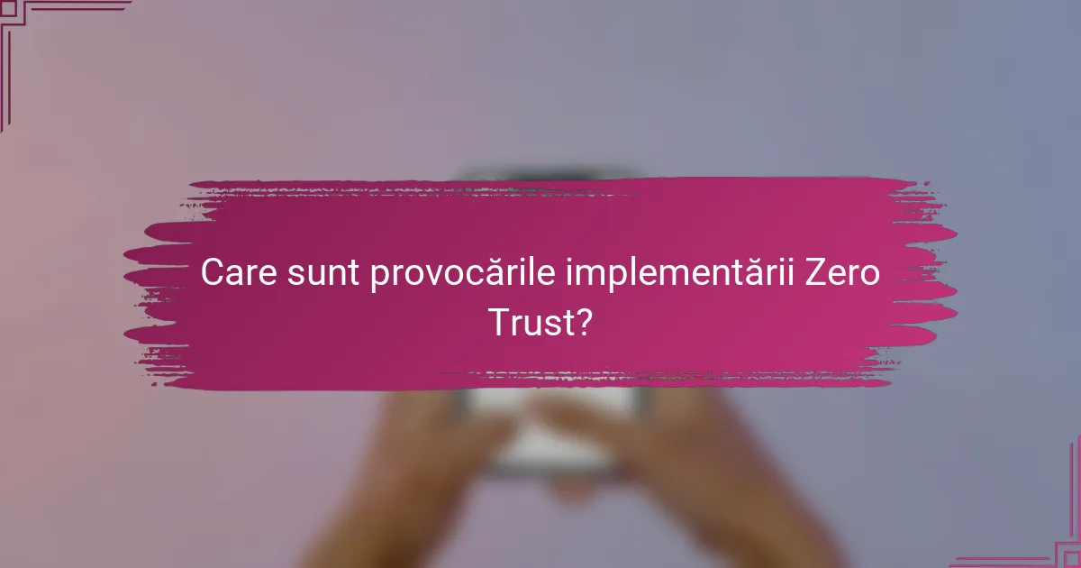 Care sunt provocările implementării Zero Trust?