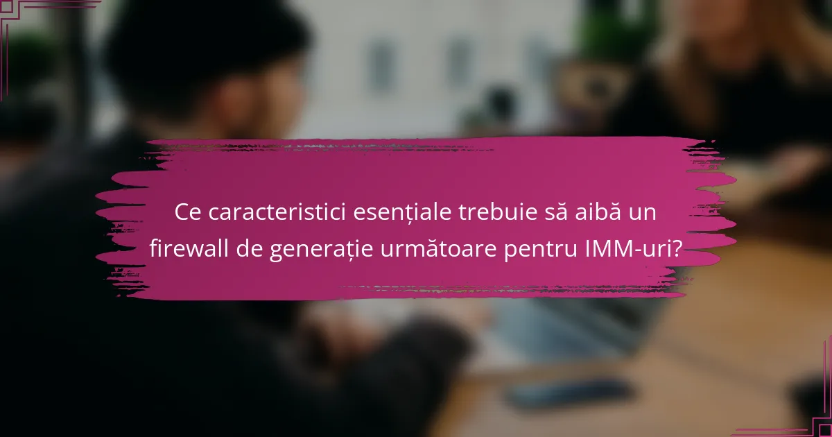 Ce caracteristici esențiale trebuie să aibă un firewall de generație următoare pentru IMM-uri?