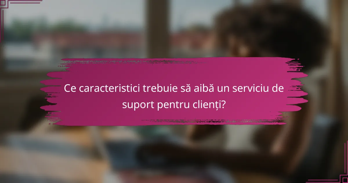 Ce caracteristici trebuie să aibă un serviciu de suport pentru clienți?