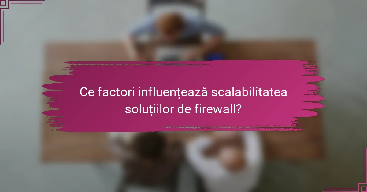 Ce factori influențează scalabilitatea soluțiilor de firewall?