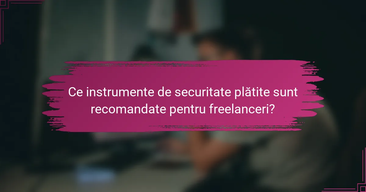 Ce instrumente de securitate plătite sunt recomandate pentru freelanceri?
