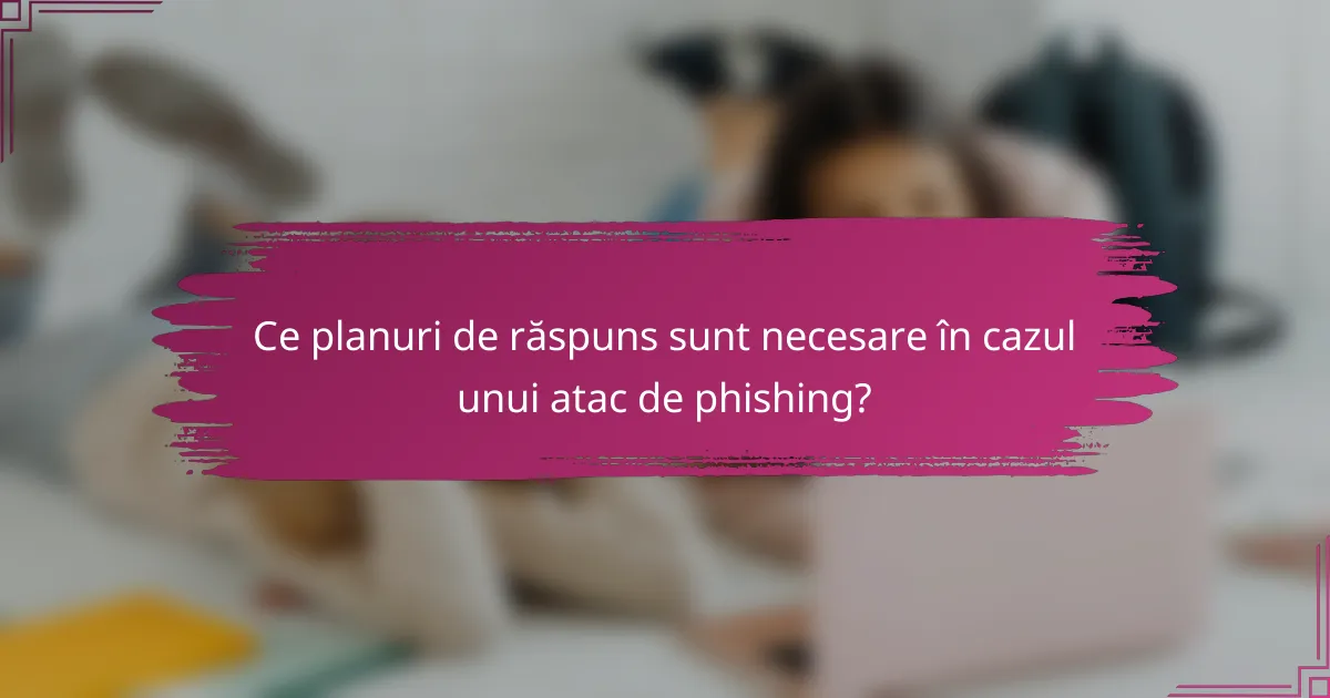 Ce planuri de răspuns sunt necesare în cazul unui atac de phishing?