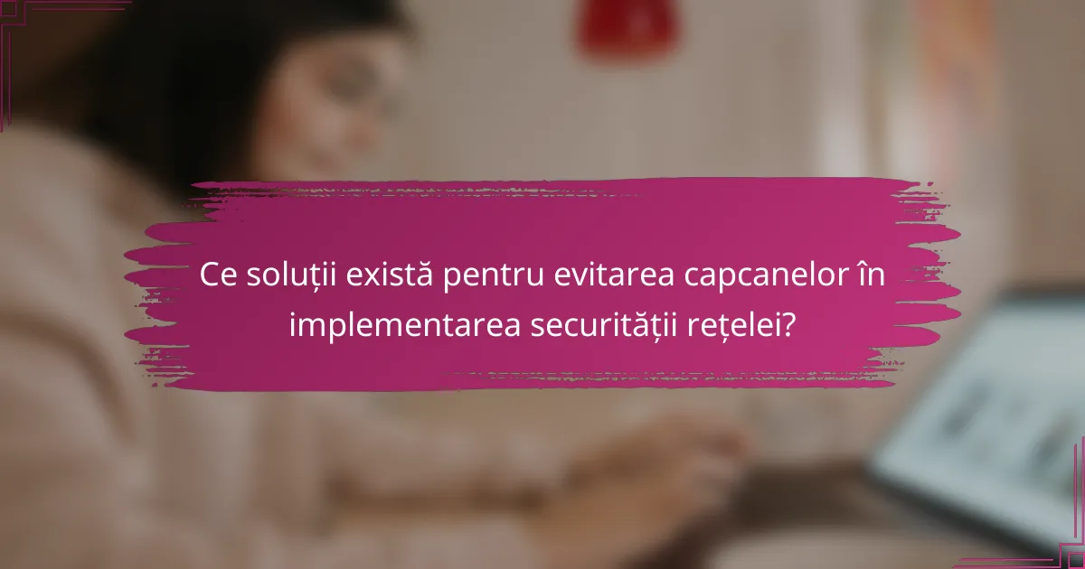 Ce soluții există pentru evitarea capcanelor în implementarea securității rețelei?