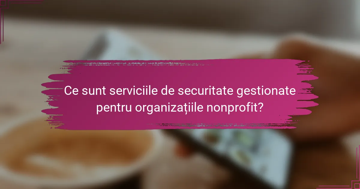 Ce sunt serviciile de securitate gestionate pentru organizațiile nonprofit?