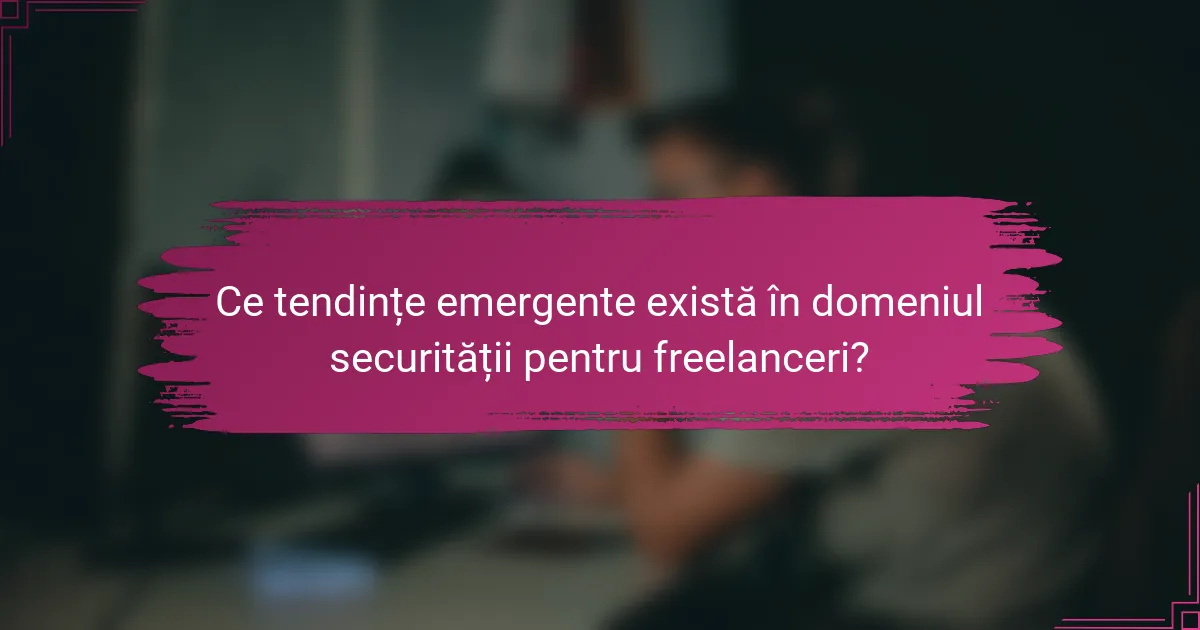Ce tendințe emergente există în domeniul securității pentru freelanceri?