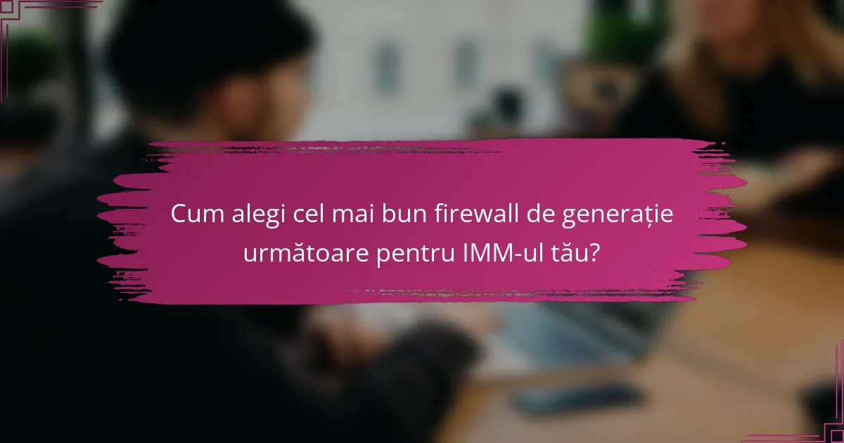 Cum alegi cel mai bun firewall de generație următoare pentru IMM-ul tău?